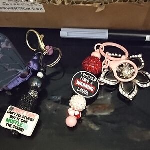 Pink and Silver Floral Keychain Buyers Choice Of One